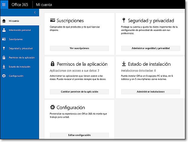 office 360 cuenta