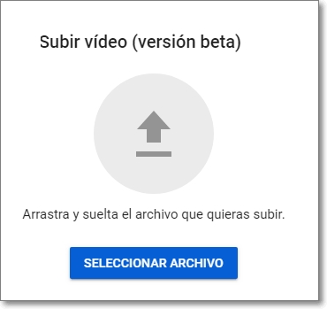 Nueva opción de subir vídeos a Youtube