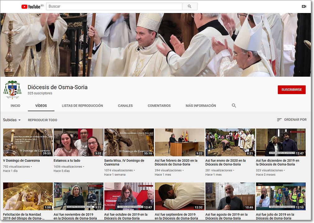 Canal youtube diocesis osma soria