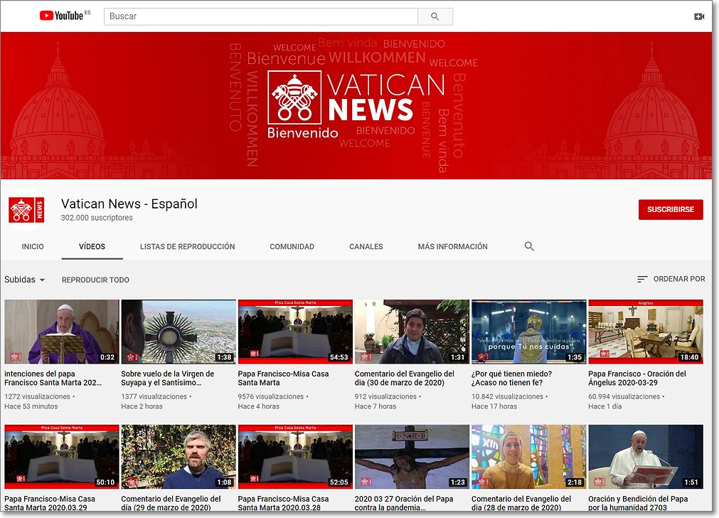 Canal youtube vaticano