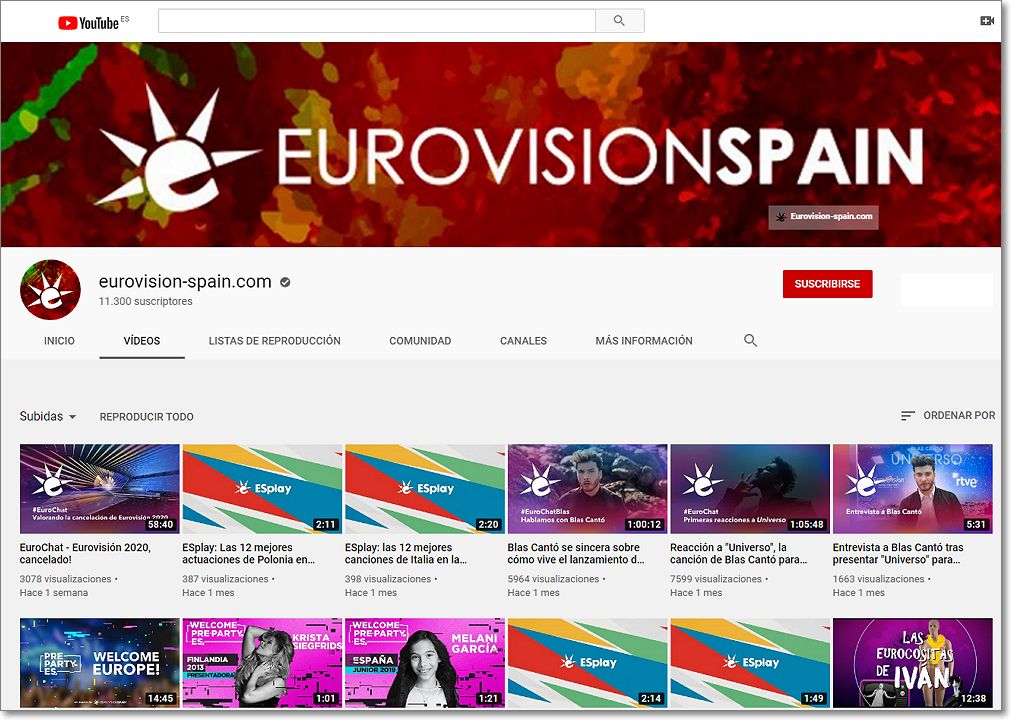 Canal youtube eurovision spain