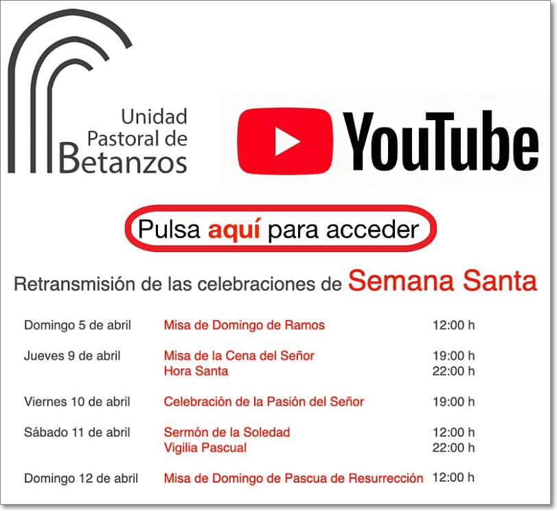 Canal youtube unidad pastoral de betanzos