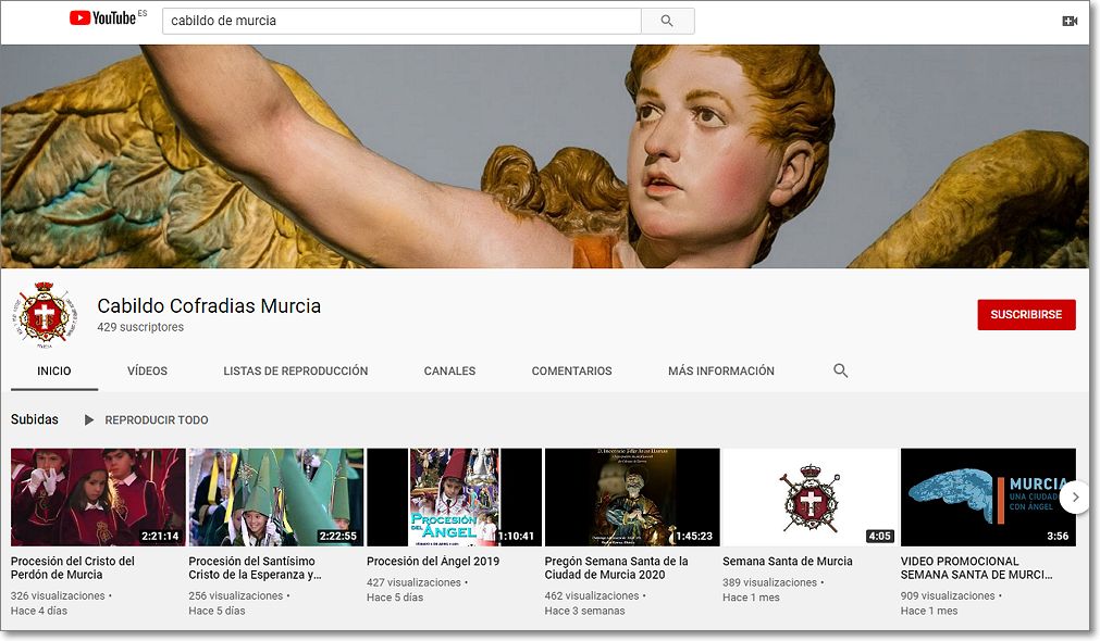  canal en Youtube del Cabildo de Murcia