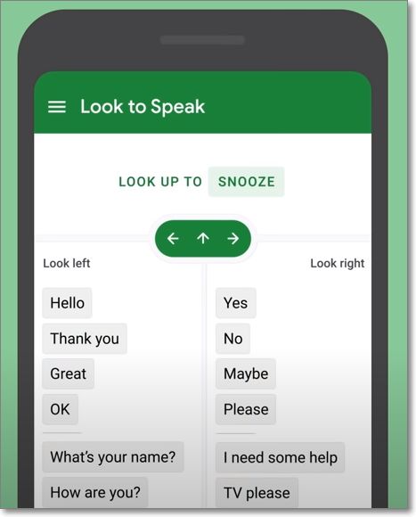 Look to Speak en smartphone Android